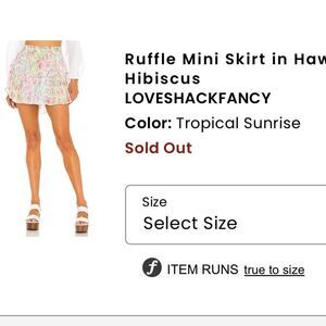 RARE Love shack fancy summer skirt